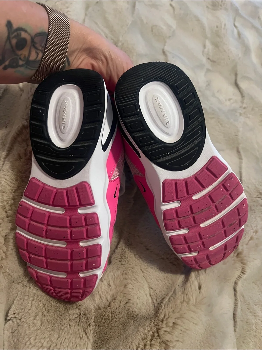 Nike Kids White and Pink Air Max
